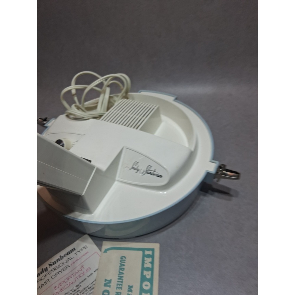 Vintage Portable Bonnet Salon Style Hair Dryer Lady Sunbeam Model HD-25 Works - Picture 3 of 10